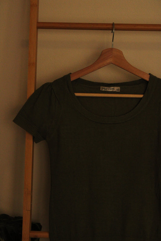 "Paper Scissors" Plain Green Top