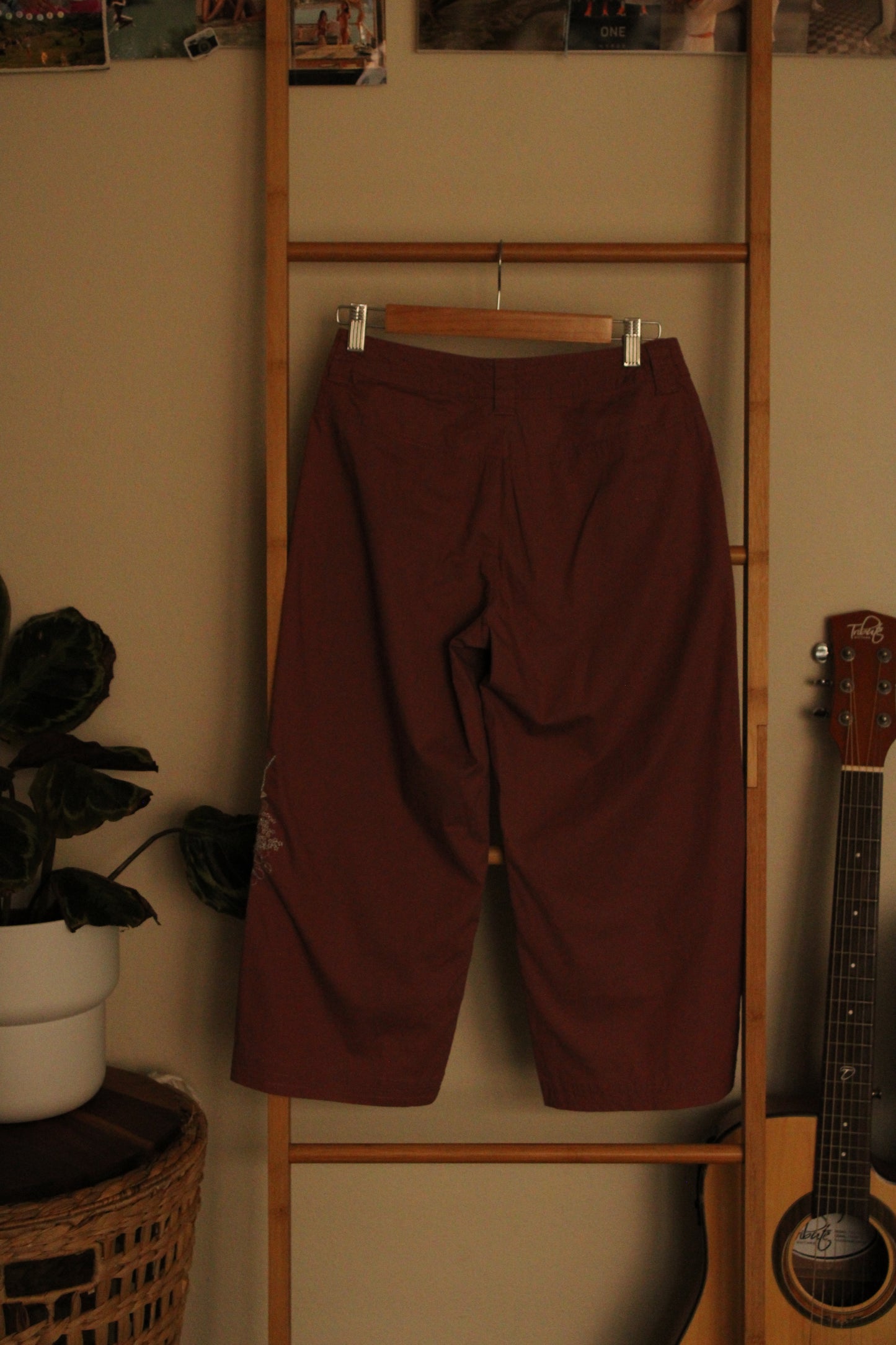 Embroidered 3/4 Rockmans Pants